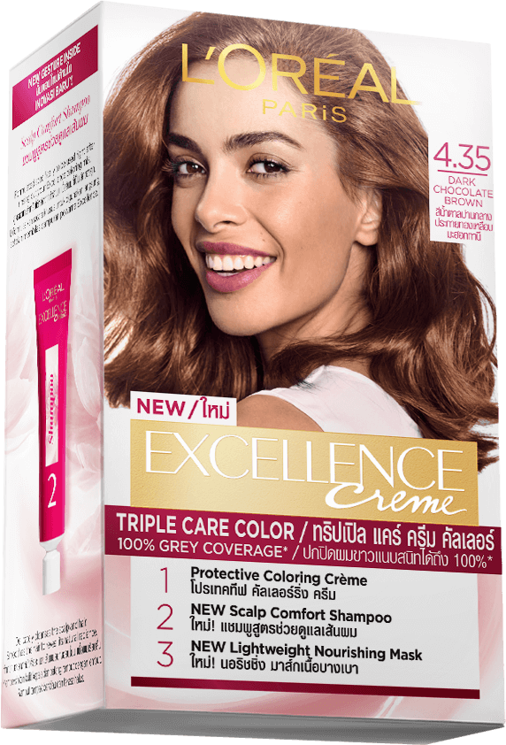 L’Oréal Paris Excellence Crème Triple Care Hair Color 4.35 Dark ...