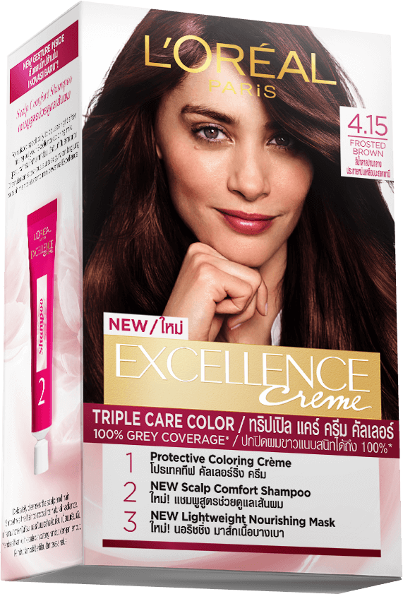 L’Oréal Paris Excellence Crème Triple Care Hair Color 4.15 Frosted Brown